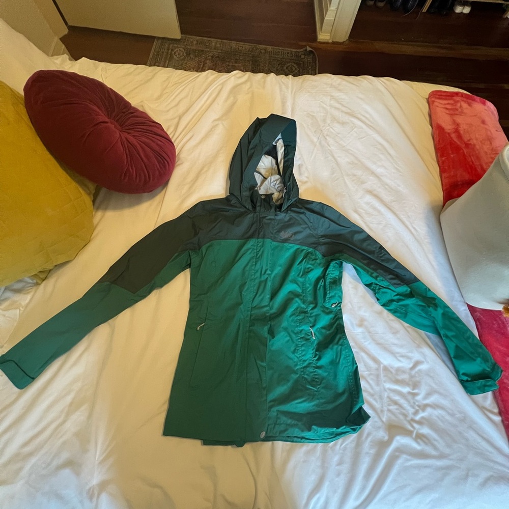 Green and Gray Hooded Jacket